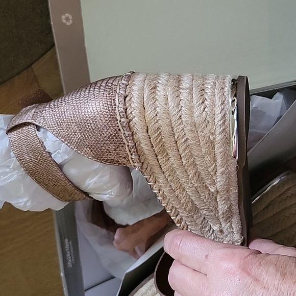 Franco Sarto Clemens Jute Wrapped Espadrille Wedge Heel Sandals 7 New in Box - Picture 6 of 6